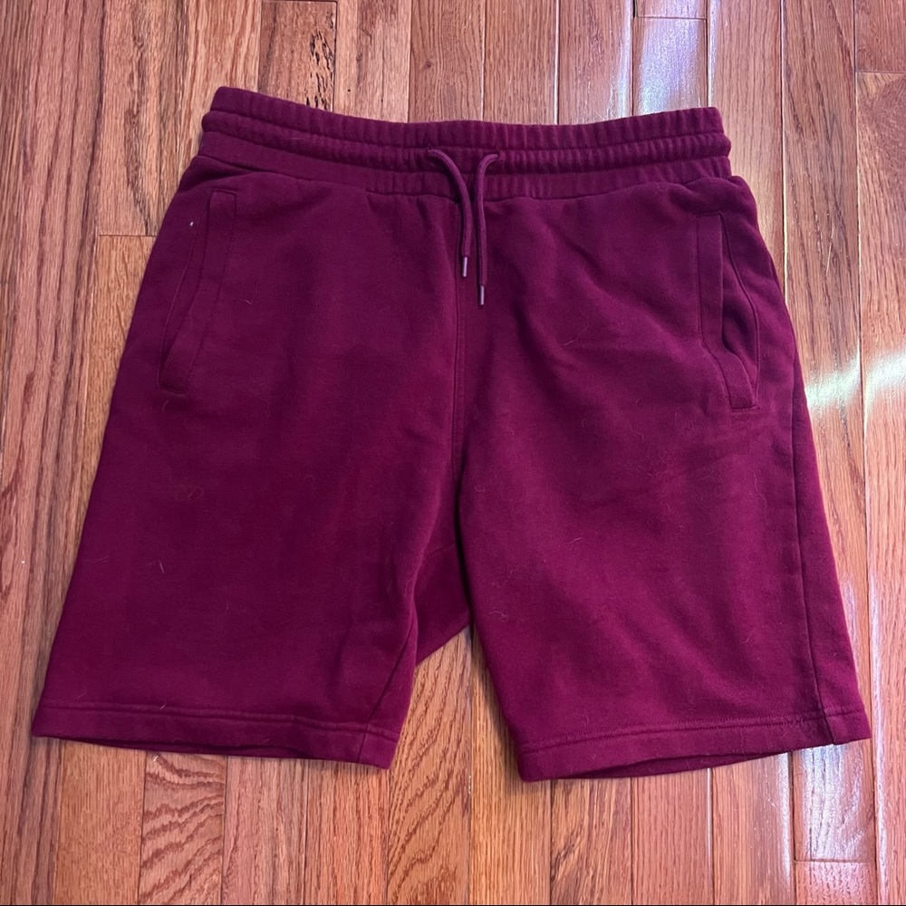 burgundy cotton shorts
